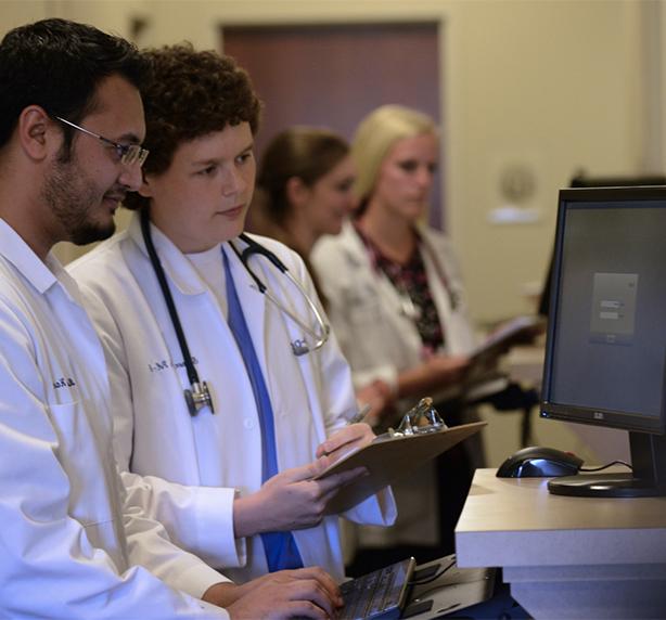 Physician's assistant in lab. 